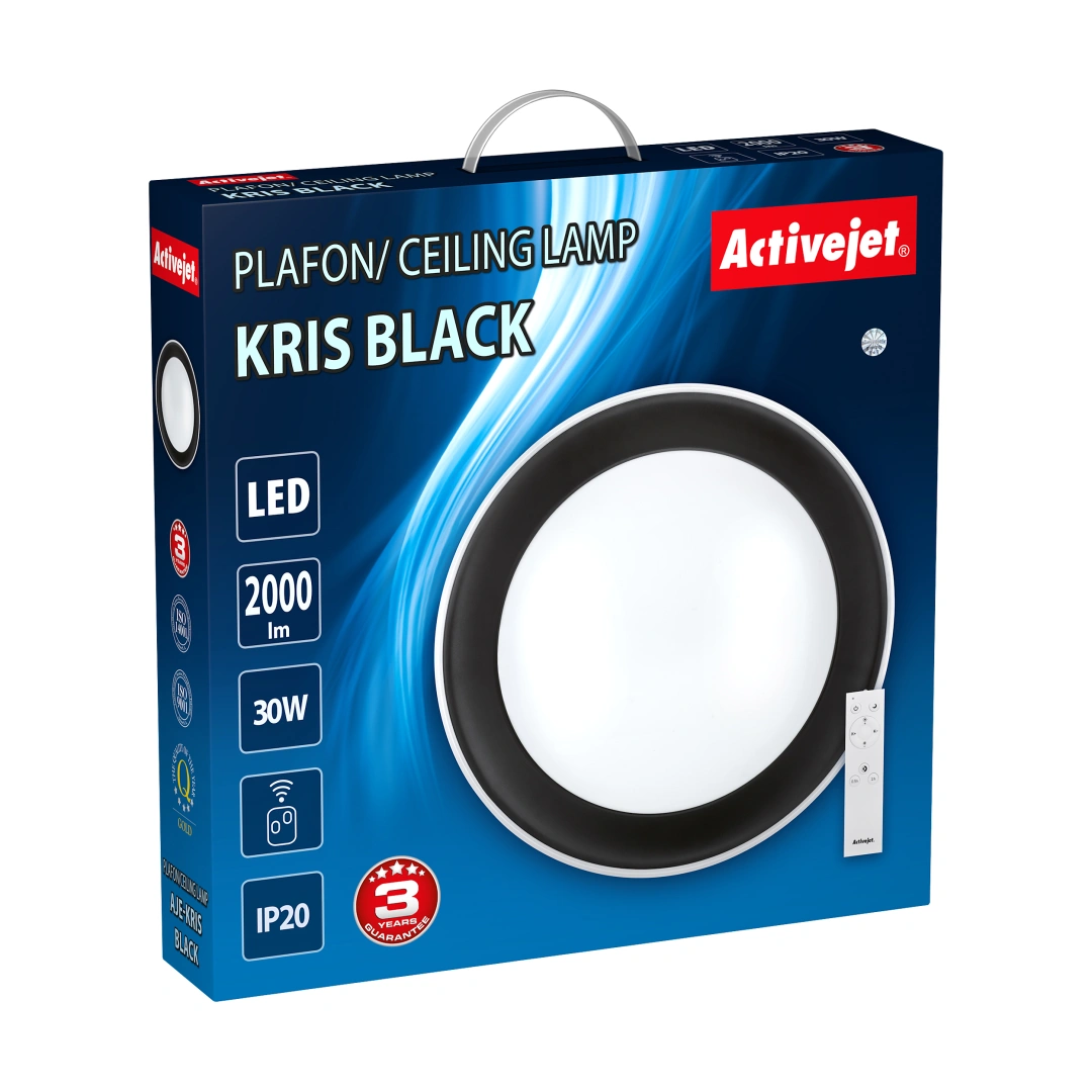 Activejet Plafon LED  AJE-KRIS Black + pilot