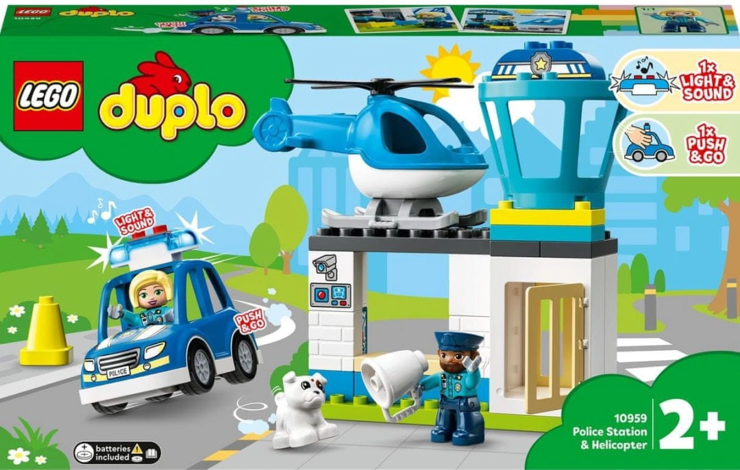LEGO DUPLO 10959 Policejní stanice a vrtulník + LEGO DUPLO 10980 Zelená podložka na stavění