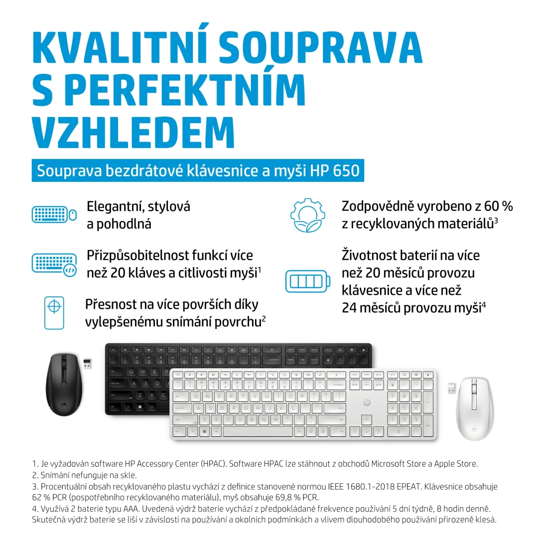 HP Bezdrátová klávesnice a myš HP 650