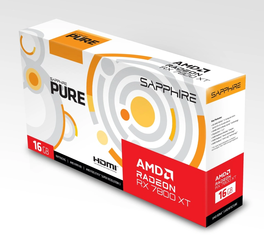 Sapphire Radeon RX 7800 XT PURE Gaming OC 16GB GDDR6