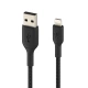 Belkin kabel USB-A - Lightning, M/M, MFi, opletený, 3m, černá