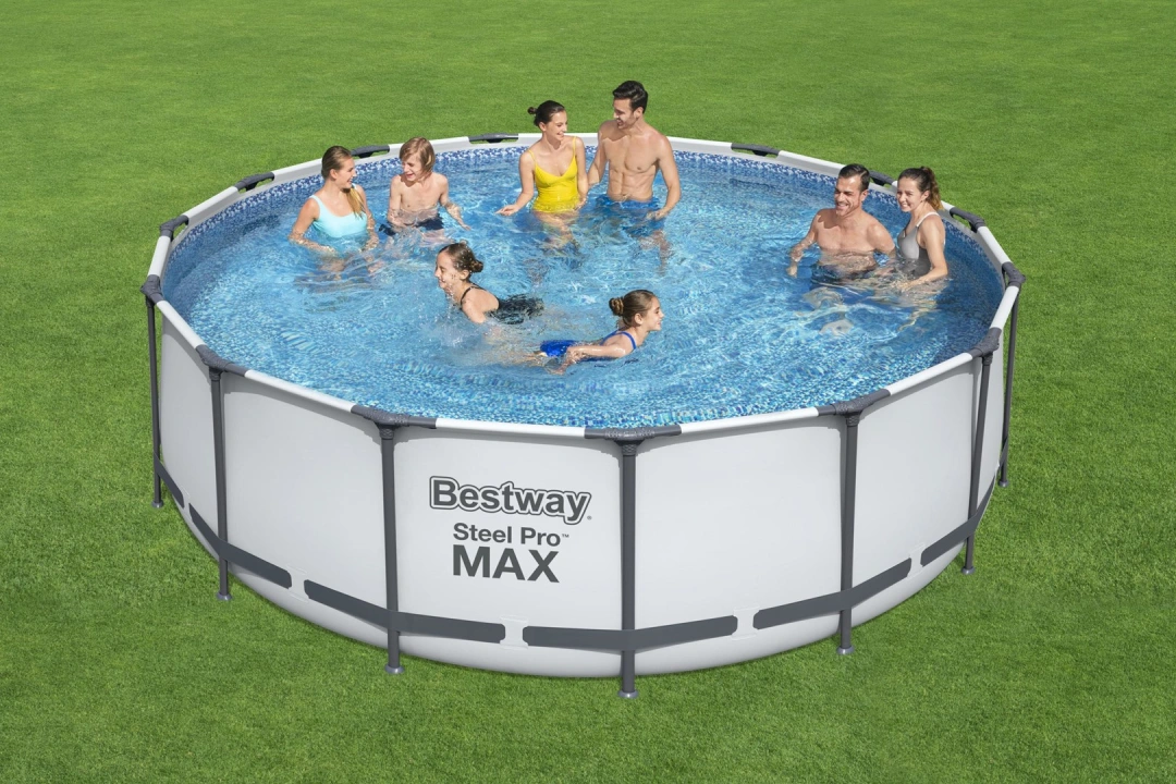 Bestway Bazén s konstrukcí 4,57 x 1,22m světle šedý set