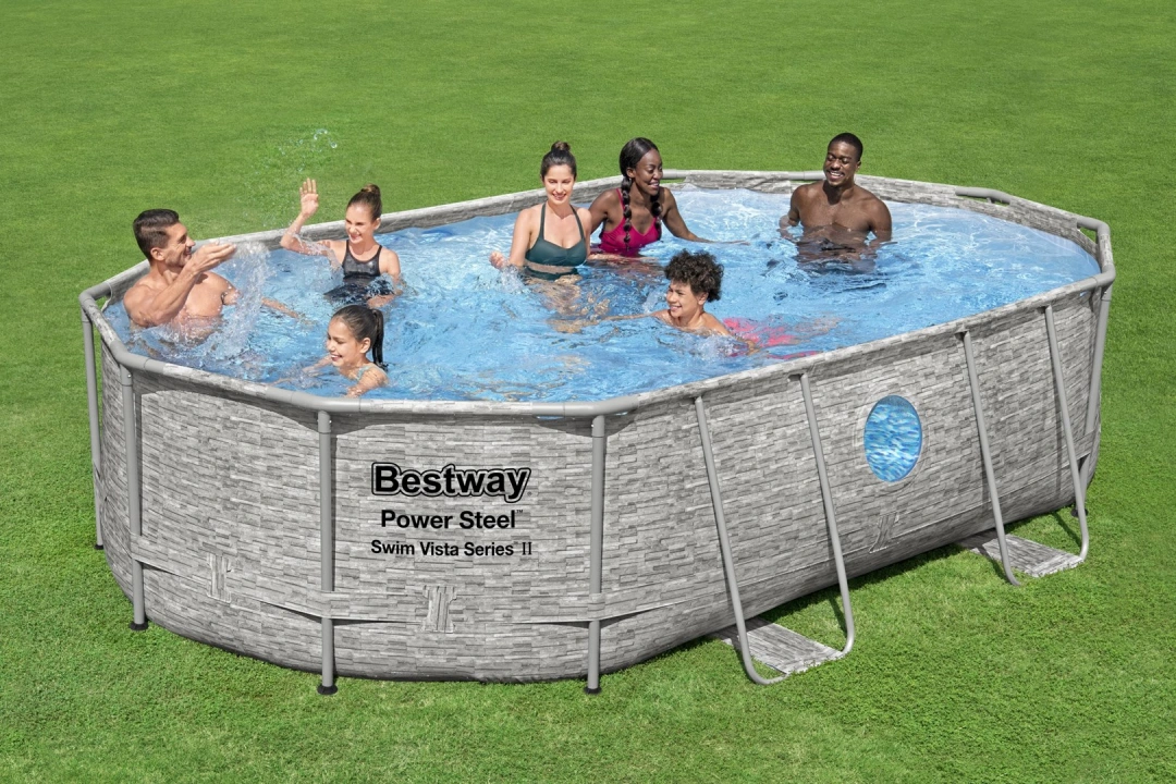 Bestway Bazén Swim Vista s konstrukcí 4,88 x 3,05 x 1,07m set s pískovou filtrací 2m3/hod