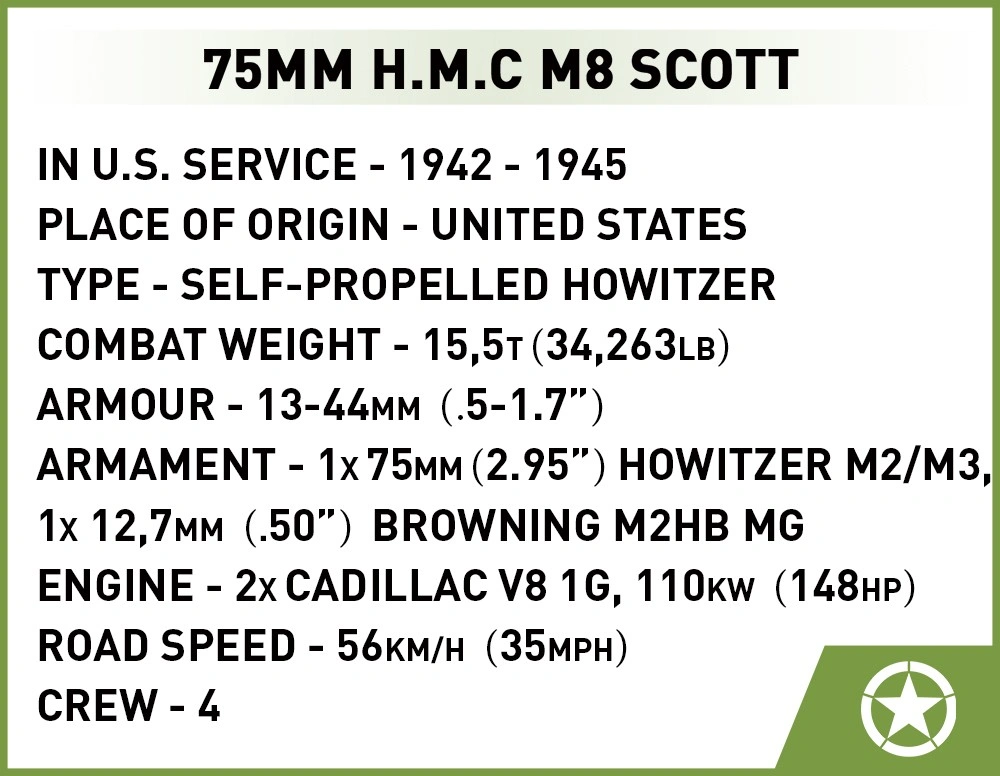 Cobi 2279 II WW H.M.C M8 Scott, 1:35, 525 k, 1 f