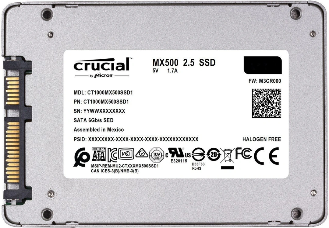 Crucial MX500, 2,5", 250GB (CT250MX500SSD1)