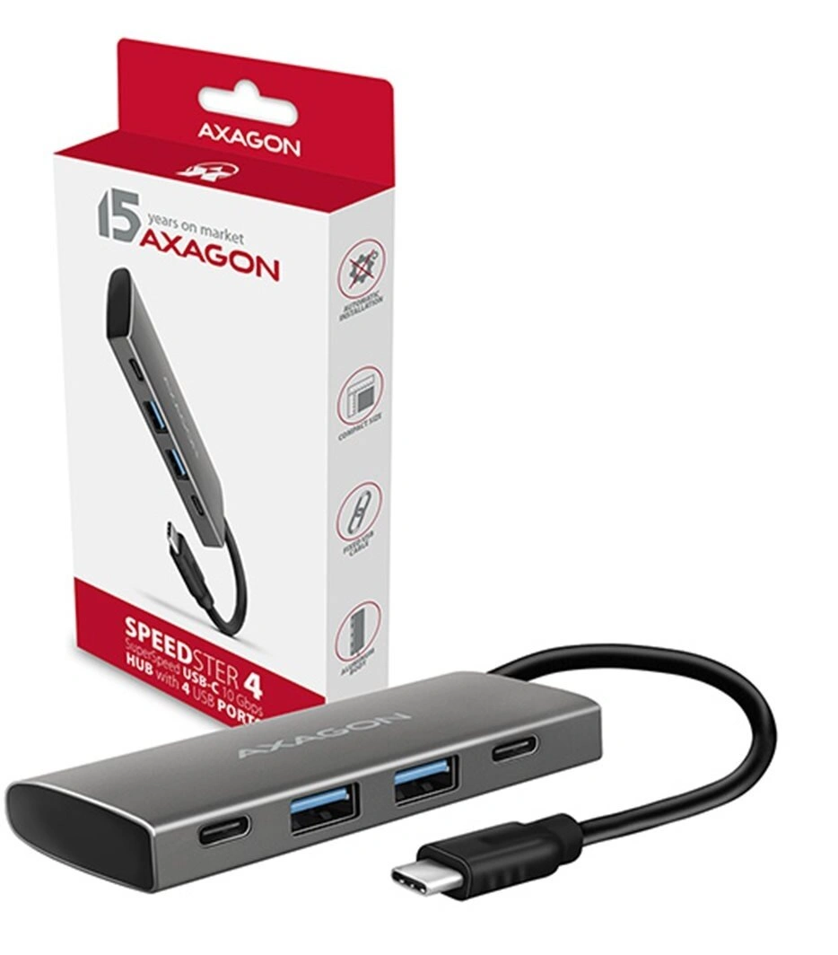 AXAGON hub USB-C 3.2 Gen2, 2xUSB-A, 2xUSB-C, 10Gbps