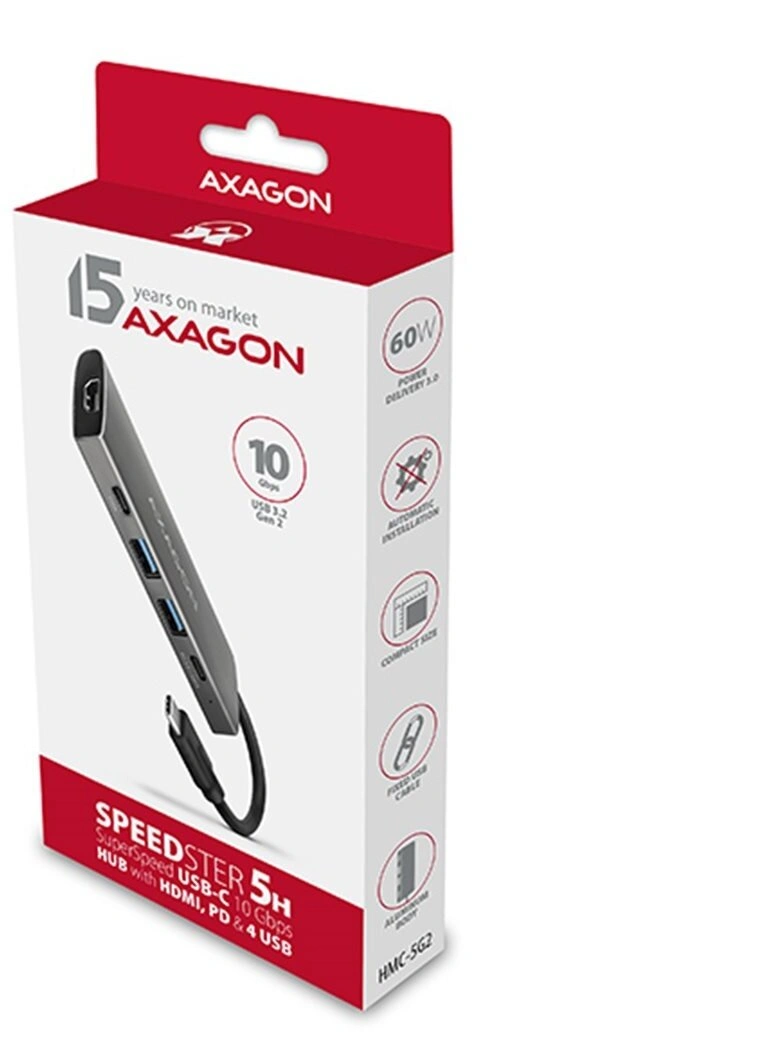 AXAGON HMC-5G2 USB hub USB-C 3.2 Gen 2