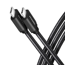 AXAGON kabel USB-C - USB-C SPEED USB3.2 Gen 1, PD60W 3A, opletený, 1.5m, černá