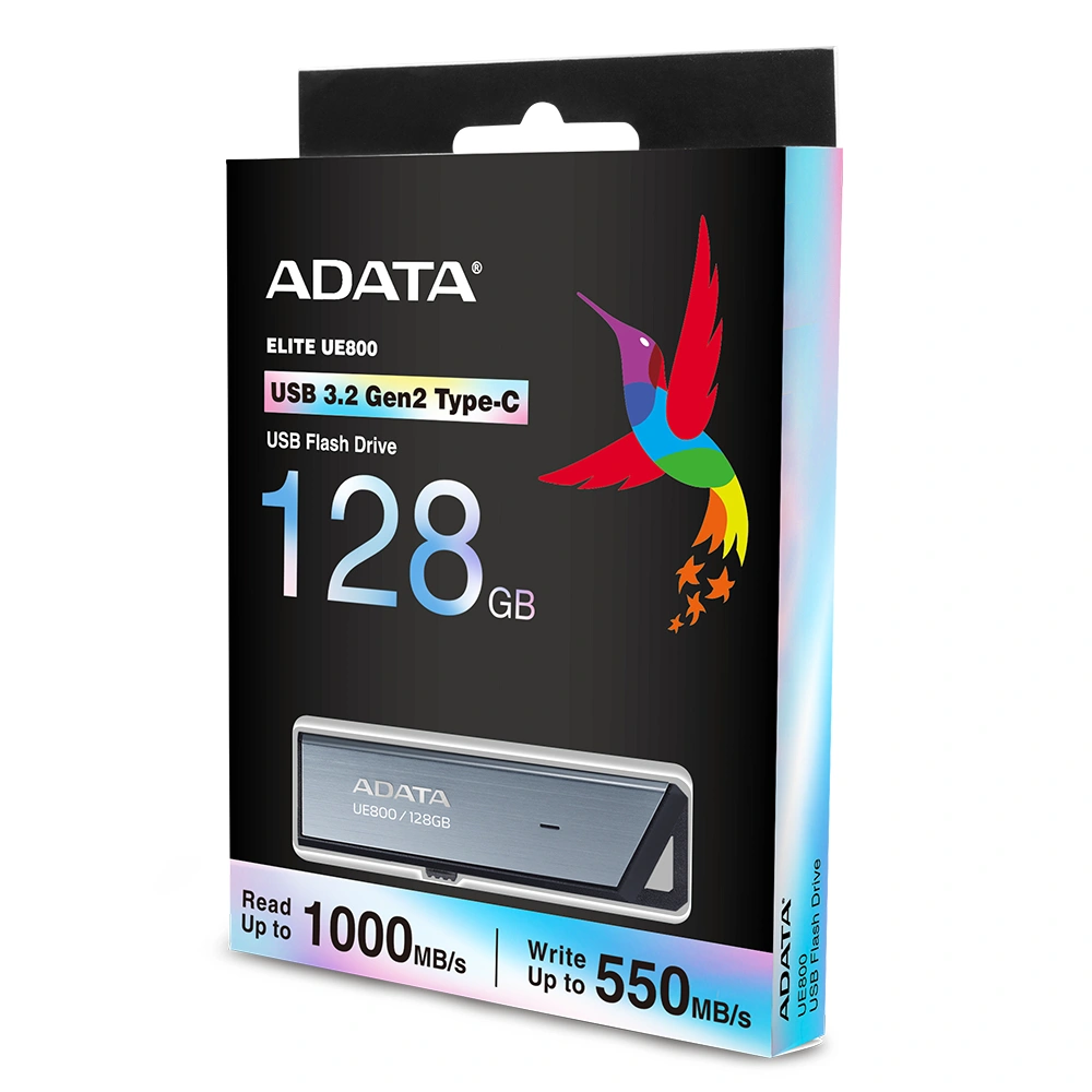 Adata UE800/128GB/1000MBps/USB 3.2/USB-C/Stříbrná