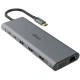 Akasa dokovací stanice USB-C 14v1, USB-C (power+data), šedá