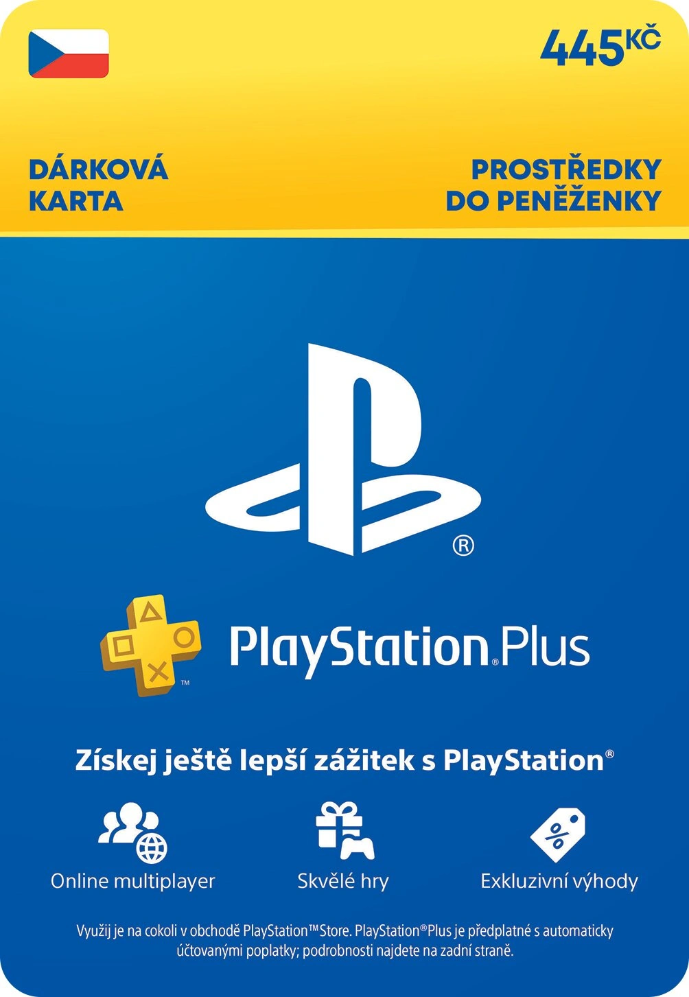 Karta PlayStation Store - Dárková karta 445 Kč - elektronicky