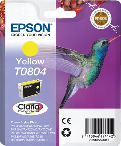 Inkoustová náplň Epson T0804, 7,4 ml (C13T08044011) žlutá