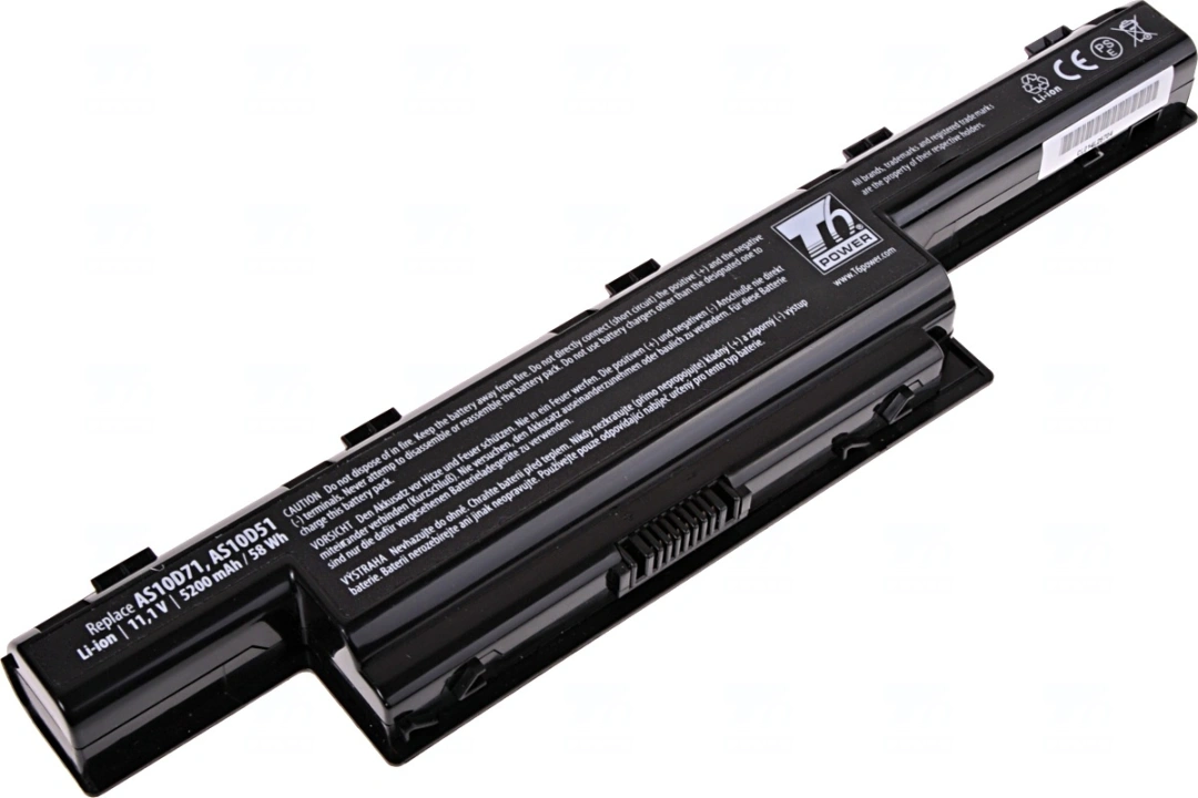 Baterie T6 Power pro Acer Aspire 5749 serie, Li-Ion, 11,1 V, 5200 mAh (58 Wh), černá