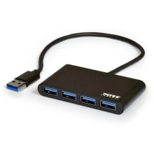 Port connect USB HUB, 4x USB 3.0, černý