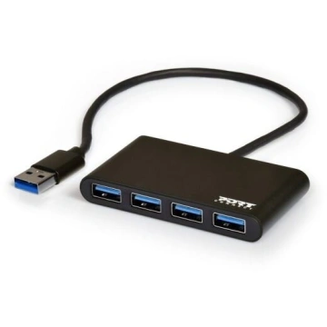 Port connect USB HUB, 4x USB 3.0, černý