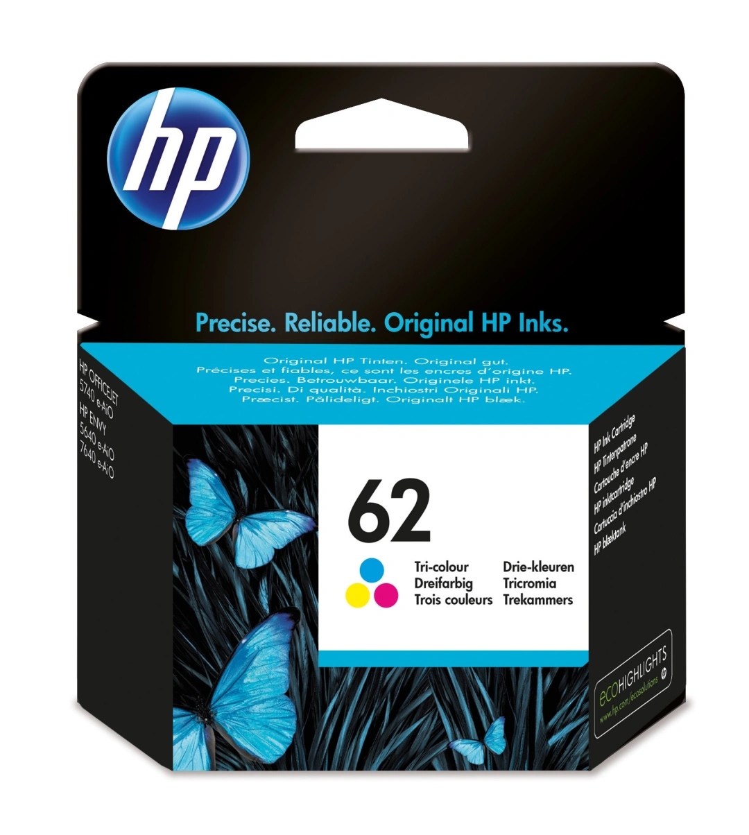 Inkoustová náplň HP 62, 165 stran - CMY (C2P06AE)