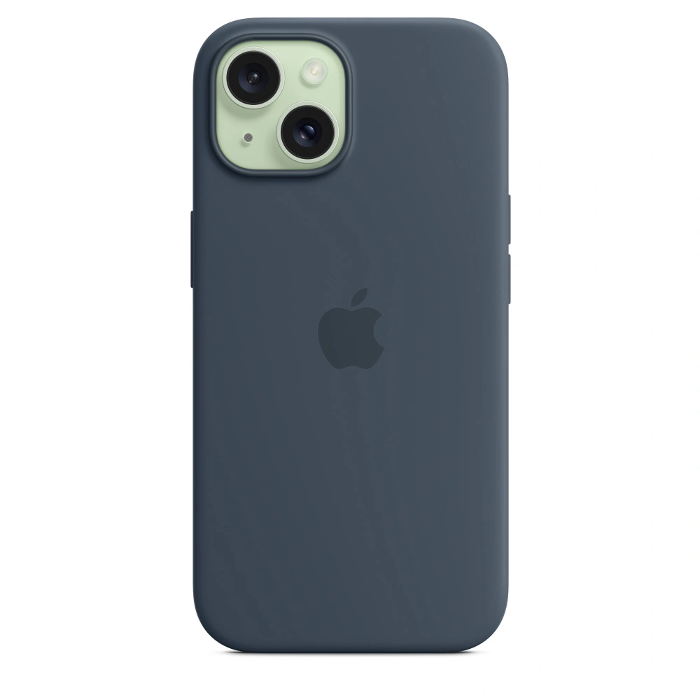 Apple Silikonový kryt s MagSafe pro iPhone 15, bouřkově modrá