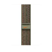 Řemínek Apple 45mm sekvojově zelený/oranžový provlékací sportovní  Nike (MTL63ZM/A)