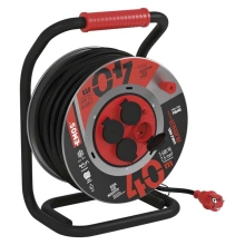 Emos Venkovní prodlužovací kabel na bubnu 40 m / 4 zás. / černý / guma-neopren / 230V / 2,5 mm2
