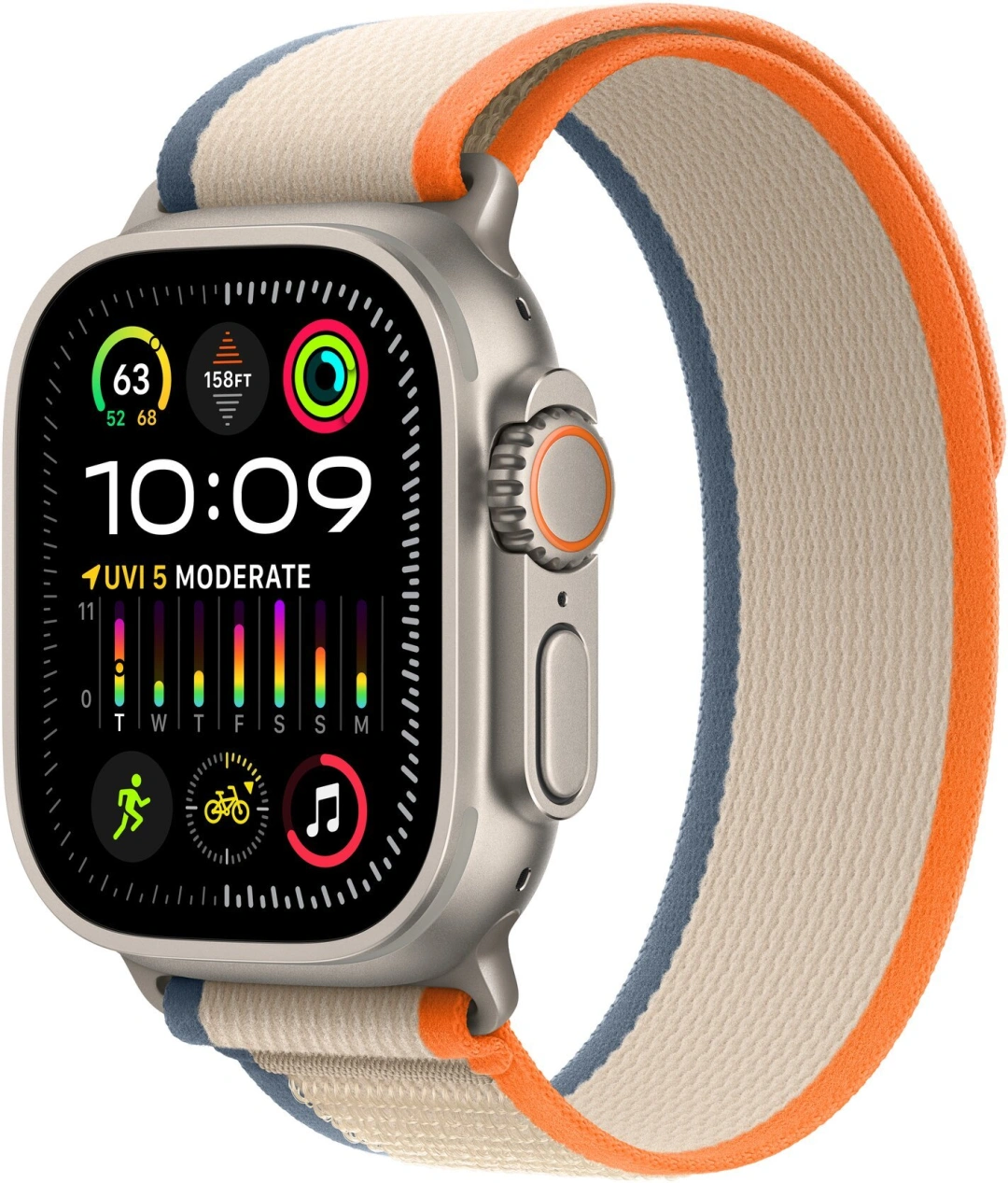 Apple Watch Ultra 2, Trail Loop, Orange/Beige, M/L