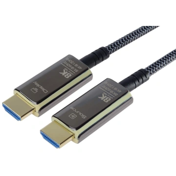 PremiumCord optický fiber kabel, Ultra High Speed HDMI 2.1, 8K@60Hz, zlacené, opletený, 30m