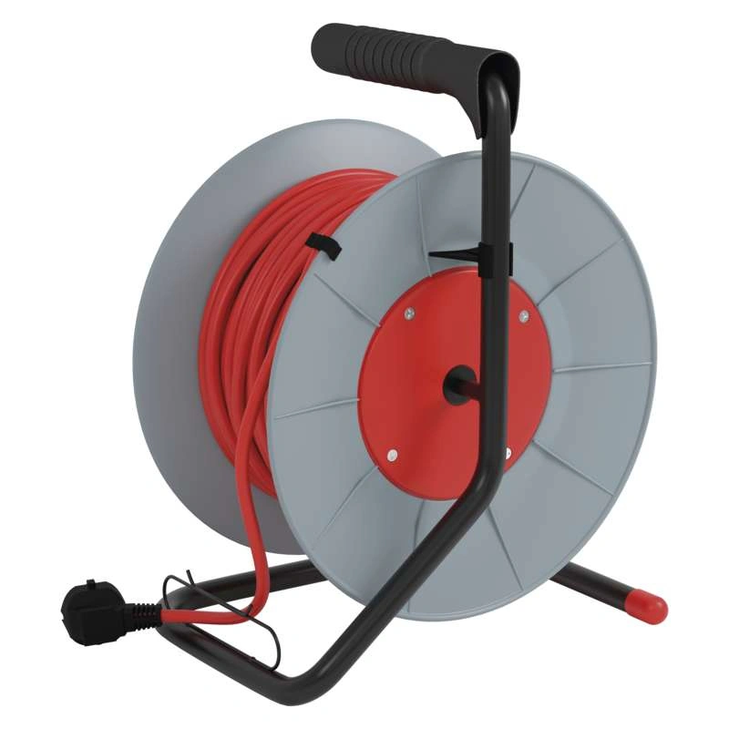 Emos Prodlužovací kabel na bubnu 25 m / 4 zás. / s vypínačem / červený / PVC / 230V / 1,5 mm2