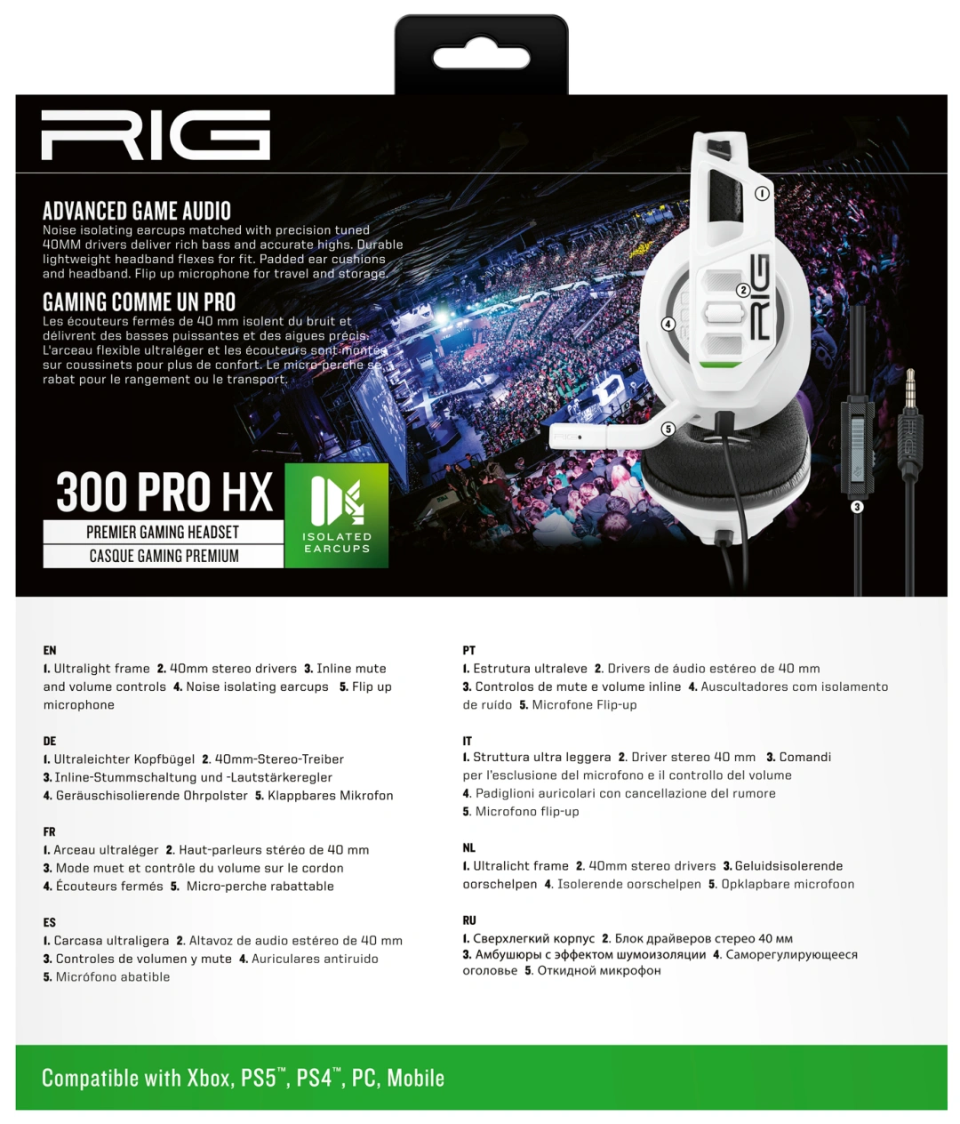 Nacon RIG 300 PRO HX, White