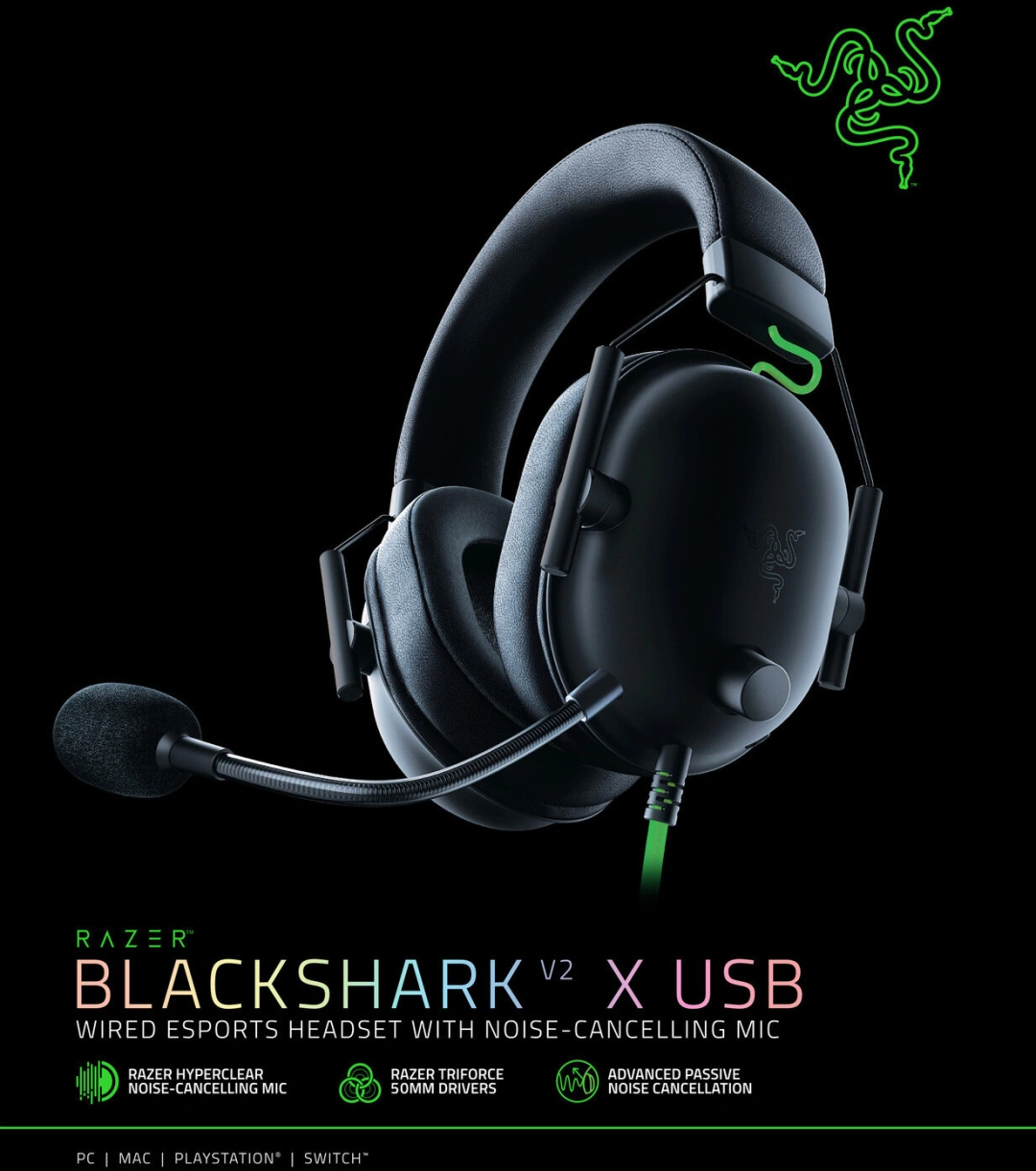 Razer BlackShark V2 X USB, černá