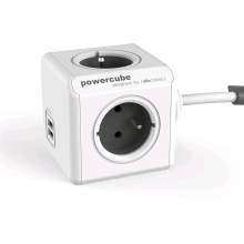 Powercube Extended USB, 4x zásuvka, 2x USB, 1,5m šedý/bílý