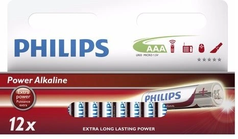 Philips AAA PowerLife, alkalická - 12ks