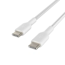 Belkin USB-C, M/M, opletený 1m, bílý