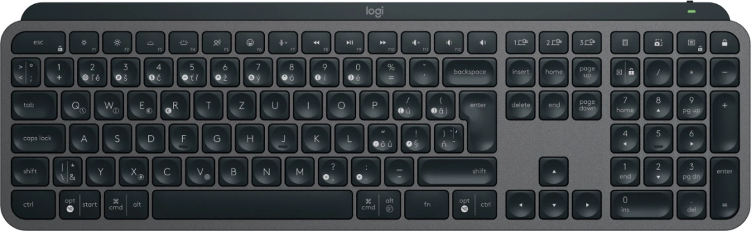 Logitech MX Keys S, CZ/SK layout , Grafitová 