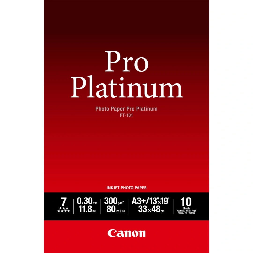 Canon Foto papír Pro Platinum PT-101, A3+, 10 ks, 300g/m2, lesklý