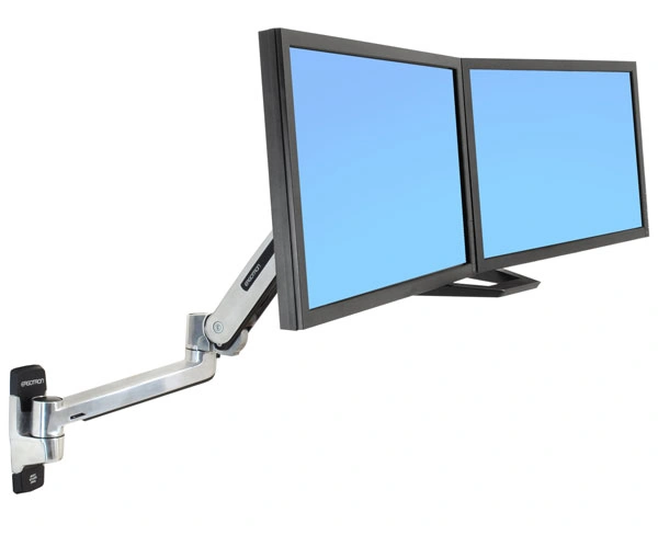Ergotron LX HD Sit-Stand Wall Mount LCD Arm, Polished, velmi flexibilní rameno na zeď až 49"