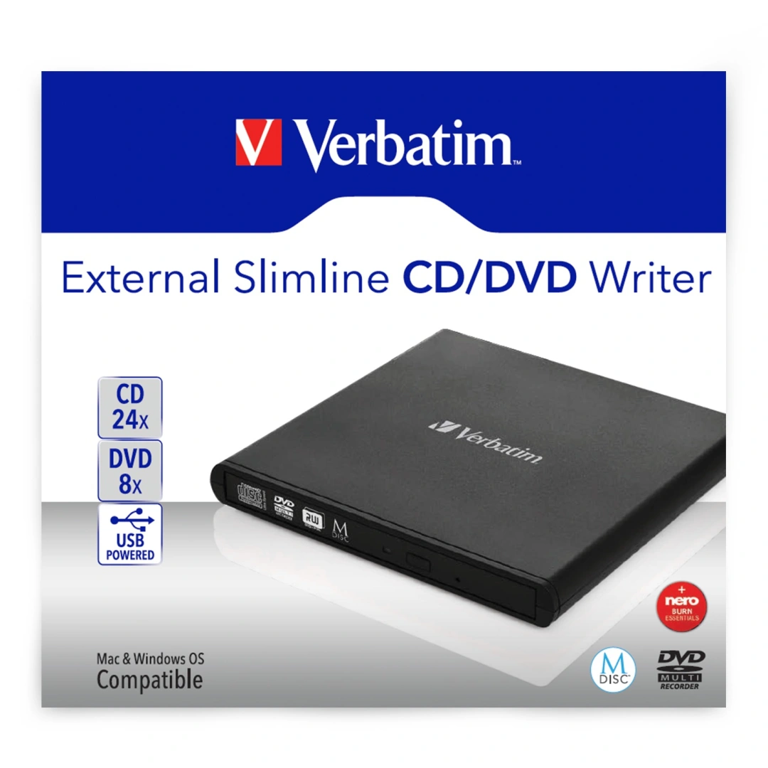 Verbatim Slimline, externí, USB 2.0, černá
