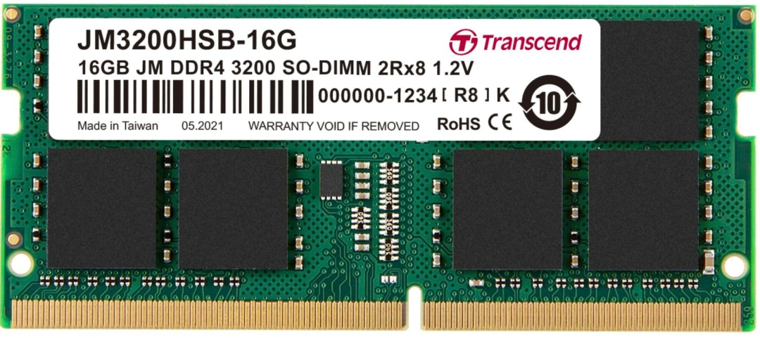 Transcend 16GB (JetRam) SODIMM DDR4 3200 2Rx8 CL22