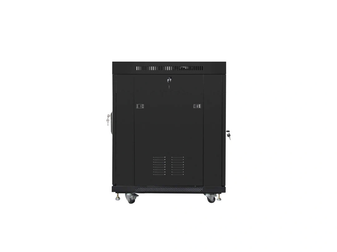 Lanberg FF01-8015-12BL, volně stojící rozvaděč, 15U/800x1000, skleněné dveře, černá