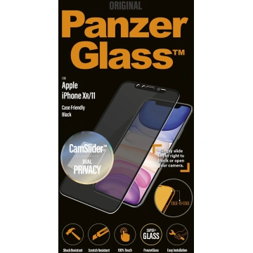 PanzerGlass Edge-to-Edge Privacy pro Apple iPhone Xr/11r, černé s CamSlider