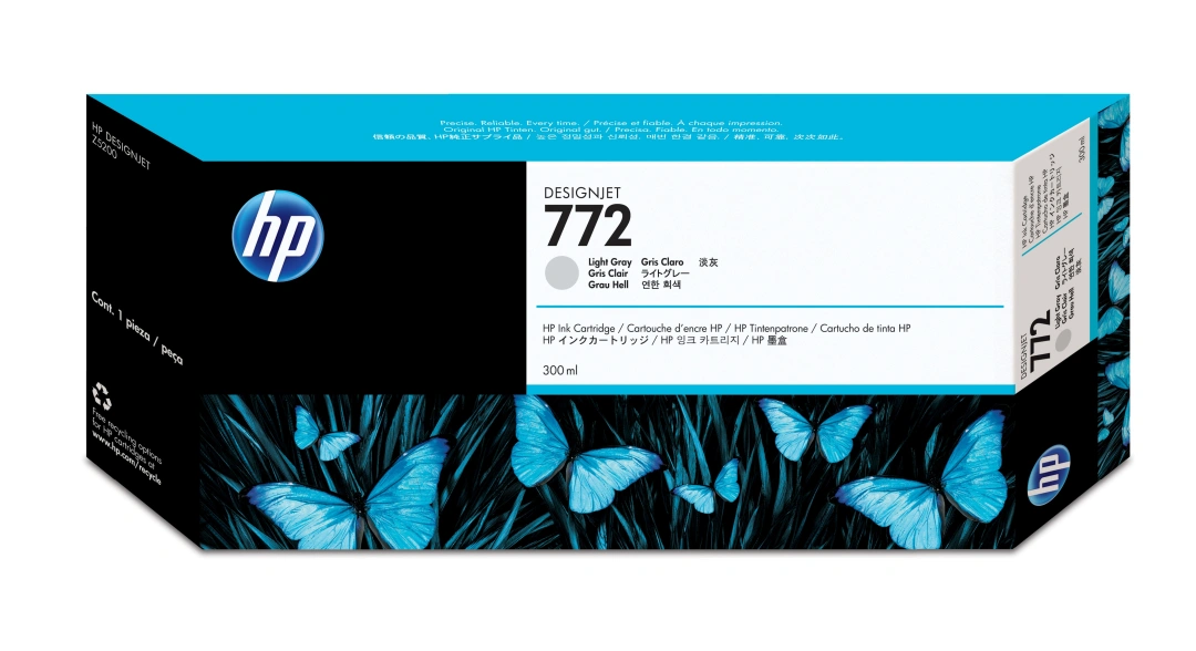 HP 772 Světle šedá inkoustová kazeta DesignJet, 300 ml